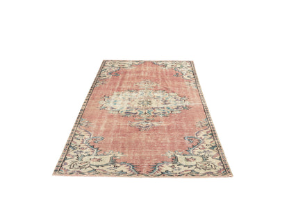 Oushak Area Rug, Vintage Handmade Rug, Turkish Eclectic Rug, Neutral Faded Rug, Anatolia Rug, Bedroom Rug, Bohemian Rug, Rug 5x8, 11557