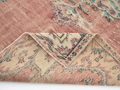 Oushak Area Rug, Vintage Handmade Rug, Turkish Eclectic Rug, Neutral Faded Rug, Anatolia Rug, Bedroom Rug, Bohemian Rug, Rug 5x8, 11557
