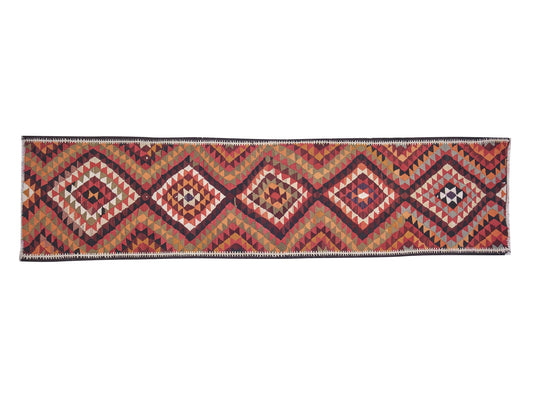 Turkish Runner, Vintage Runner, Oushak Runner, Handmade Runner Rug, Hallway Runner, Kilim Runner Rug, Bohemian Rug, Runner Rug 3x11, 11256