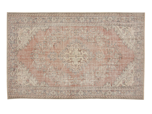 Handmade Oushak Eclectic Rug, Vintage Area Faded Rug, Rug 6x9, Living Room Rug, Bohemian Rug, Turkish Antique Rug, Neutral Floor Rug, 11558