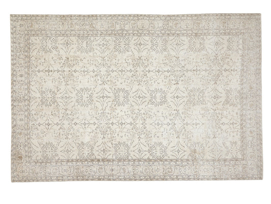 Turkish Oushak Rug, Vintage Unique Rug, Handmade Area Faded Rug,Coastal Decor, Neutral Gray Rug, Rug 7x10, Turkey Rug, Vintage Carpet, 11453