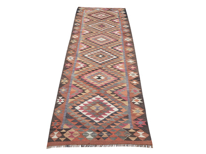 Turkish Handmade Runner Rug, Vintage Oushak Runner Rug, Anatolia Rug, Hallway Runner, Bohemian Rug, Kilim Runner Rug, Rug Runner 3x11, 11260