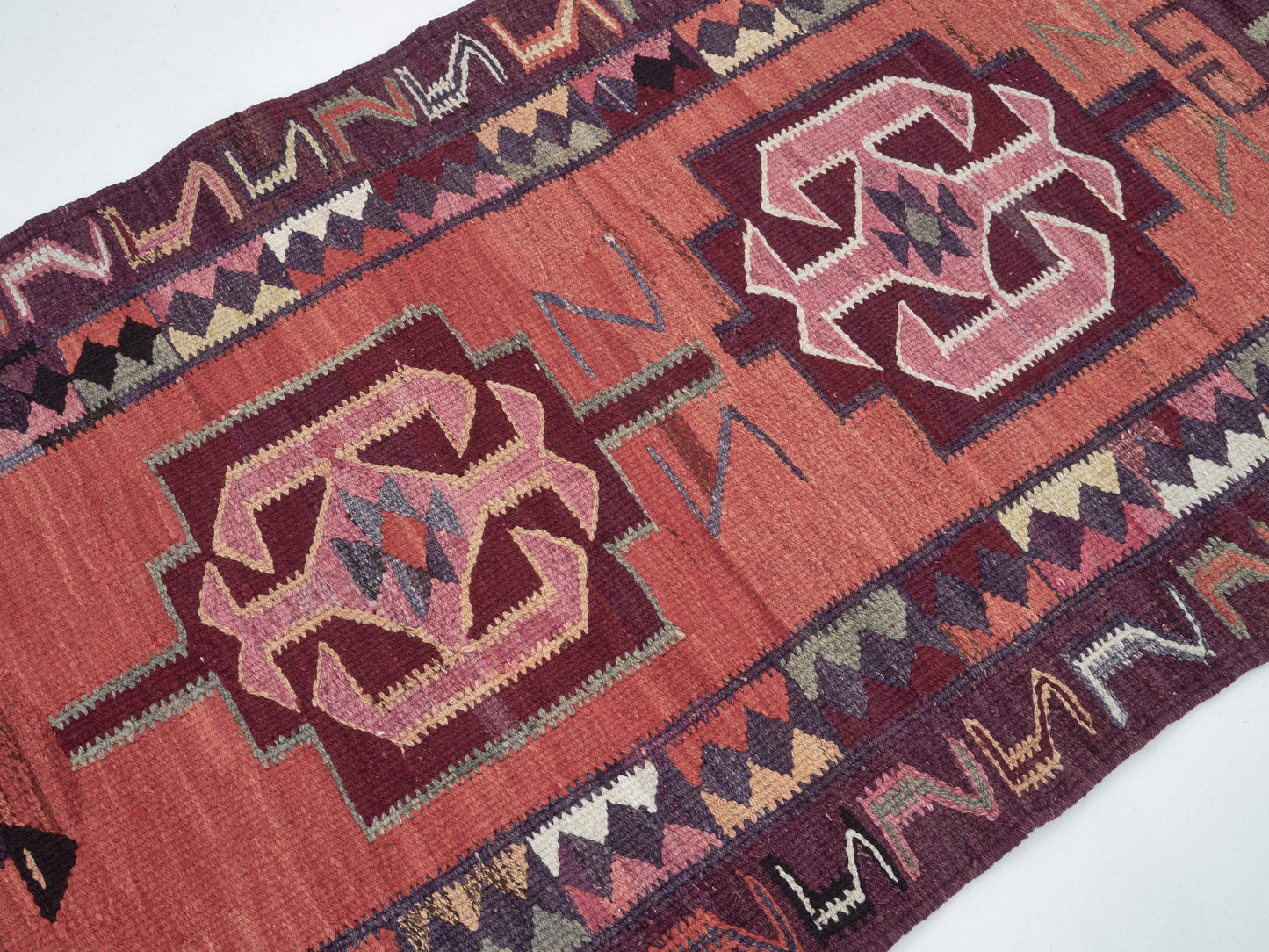 Oushak Handmade Runner Rug, Turkish Antique Runner Rug, Vintage Eclectic Runner Rug, Anatolia Rug, Kilim Runner, Runner Rug 3x10, 11271