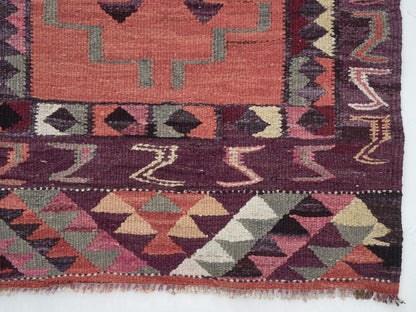 Oushak Handmade Runner Rug, Turkish Antique Runner Rug, Vintage Eclectic Runner Rug, Anatolia Rug, Kilim Runner, Runner Rug 3x10, 11271