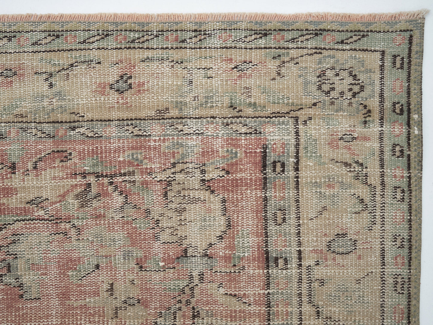 Turkish Vintage Rug, Handmade Area Rug, Oushak Antique Rug, Neutral Muted Rug, Bedroom Rug, Turkey Rug, Rug 6x8, Vintage Carpet, 12145
