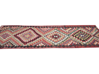 Vintage Oushak Runner Rug, Turkish Handmade Runner Rug, Anatolia Rug, Kilim Runner Rug, Kitchen Runner, Bohemian Rug, Runner Rug 3x10, 11277