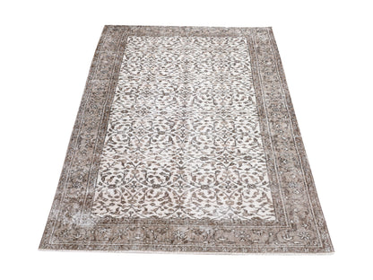 Oushak Rug, Vintage Handmade Rug, Area Muted Rug, Turkish Faded Unique Rug, Bohemian Eclectic Rug, Carpet Rug, Entryway Rug, Rug 4x7, 10344