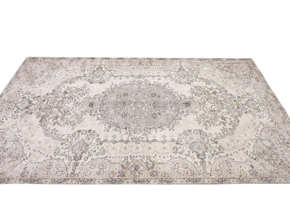 Primitive Rug, Oushak Handmade Rug, Area Faded Rug, Turkish Antique Rustic Rug, Wool Rug, Vintage Muted Rug, Kid Room Rug, Rug 5x9, 10356