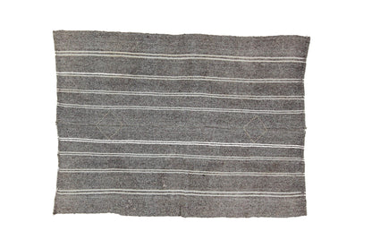 Unique One of a kind Goat Hair Gray Modern Area Vintage Turkish Kilim Rug 5x7, 6261