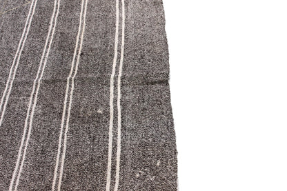 Unique One of a kind Goat Hair Gray Modern Area Vintage Turkish Kilim Rug 5x7, 6261
