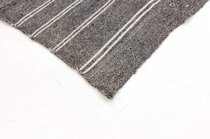 Unique One of a kind Goat Hair Gray Modern Area Vintage Turkish Kilim Rug 5x7, 6261