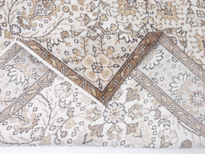 Primitive Rug, Vintage Oushak Rug, Turkish Handmade Rug, Bedroom Rug, Neutral Area Rustic Rug, Carpet Rug, Rug 5x9, Turkey Rug, 10388