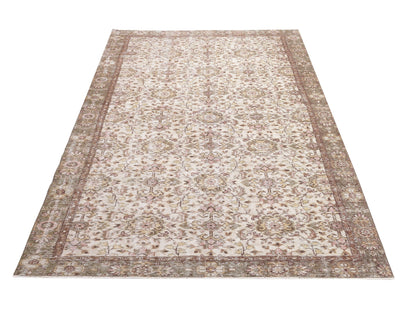 Primitive Rug, Vintage Handmade Rustic Rug, Turkish Faded Rug, Oushak Unique Rug, Rug 5x9, Neutral Area Floor Rug, Kid Room Rug, 10396