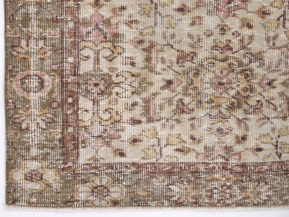 Primitive Rug, Vintage Handmade Rustic Rug, Turkish Faded Rug, Oushak Unique Rug, Rug 5x9, Neutral Area Floor Rug, Kid Room Rug, 10396