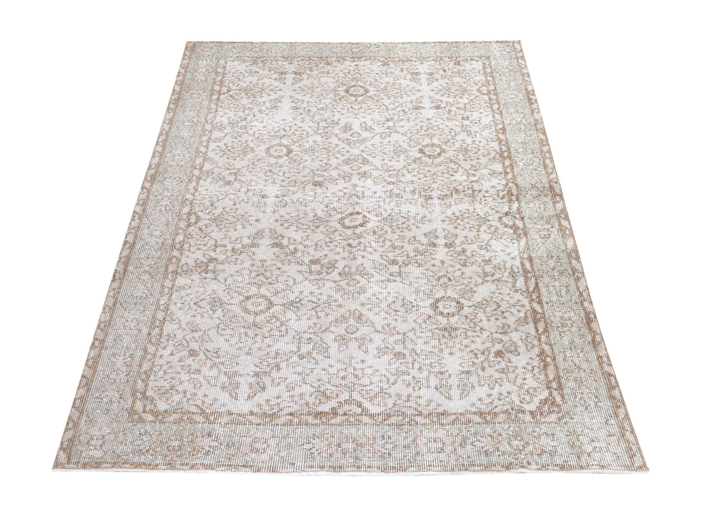 Living Room Rug, Contemporary Rug, Turkish Oushak Rug, Vintage Handmade Faded Rug , Neutral Area Rug, Turkey Rug, Rug 4x8, Carpet Rug, 10393