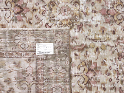Primitive Rug, Vintage Handmade Rustic Rug, Turkish Faded Rug, Oushak Unique Rug, Rug 5x9, Neutral Area Floor Rug, Kid Room Rug, 10396
