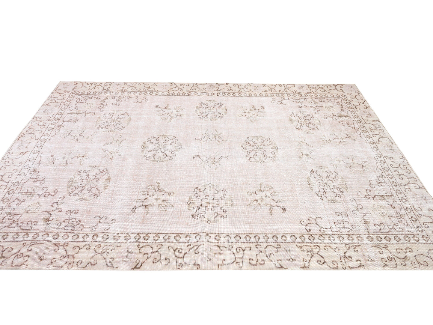 Scandinavian Rug, Turkish Vintage Rug, Oushak Handmade Unique Rug, Neutral Area Muted Rug, Bedroom Rug, Turkey Rug, Rug 6x9, 10403