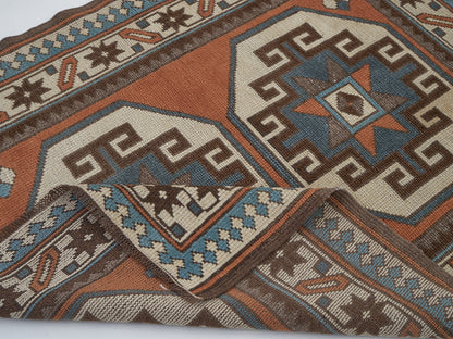 Turkish Rug, Vintage Handmade Rug, Bohemian Rug, Area Antique Rug, Eclectic Rug, Oushak Faded Rug, Kid Room Rug, Square Rug, Rug 3x4, 12250