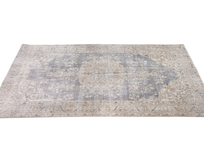 Oushak Rug, Vintage Rug 4x6, Turkish Handmade Unique Rug, Area Floor Rug, Neutral Muted Rug, Turkey Rug, Living Room Rug, Carpet Rug, 10348