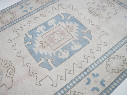 Turkish Vintage Oushak Rug, Handmade Area Eclectic Rug, Neutral Muted Rug, Bedroom Rug, Bohemian Rug, Carpet Rug, Rug 5x8, Turkey Rug, 12432