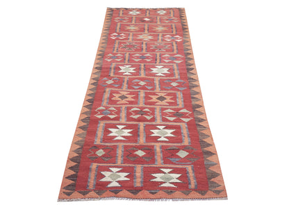 Handmade Runner Rug, Oushak Runner, Turkish Runner, Vintage Runner, Hallway Runner, Anatolia Rug, Kilim Runner Rug, Runner Rug 3x10, 11298