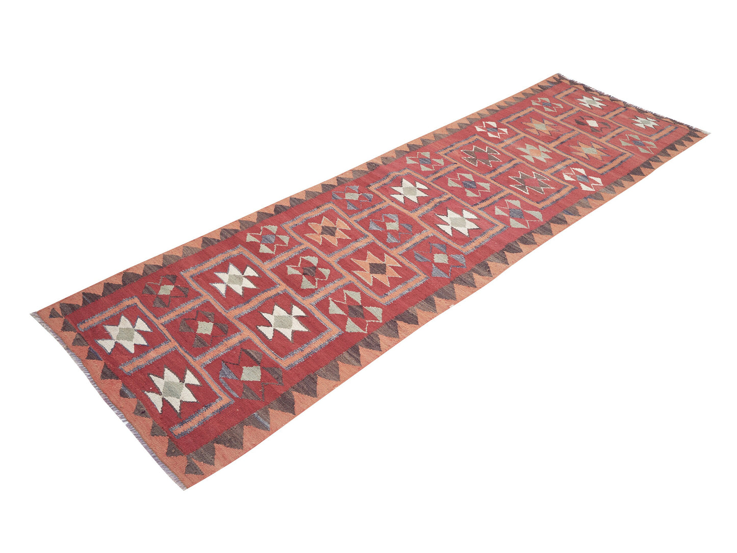 Handmade Runner Rug, Oushak Runner, Turkish Runner, Vintage Runner, Hallway Runner, Anatolia Rug, Kilim Runner Rug, Runner Rug 3x10, 11298