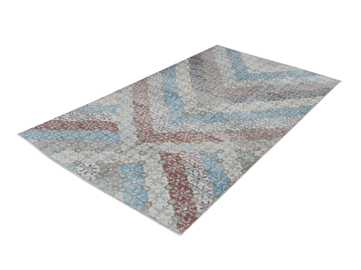 Oushak Vintage Rug, Turkish Handmade Area Rug, Neutral Muted Rug, Contemporary Decor, Turkey Rug, Oushak Carpet, Office Rug, Rug 4x7, 12451