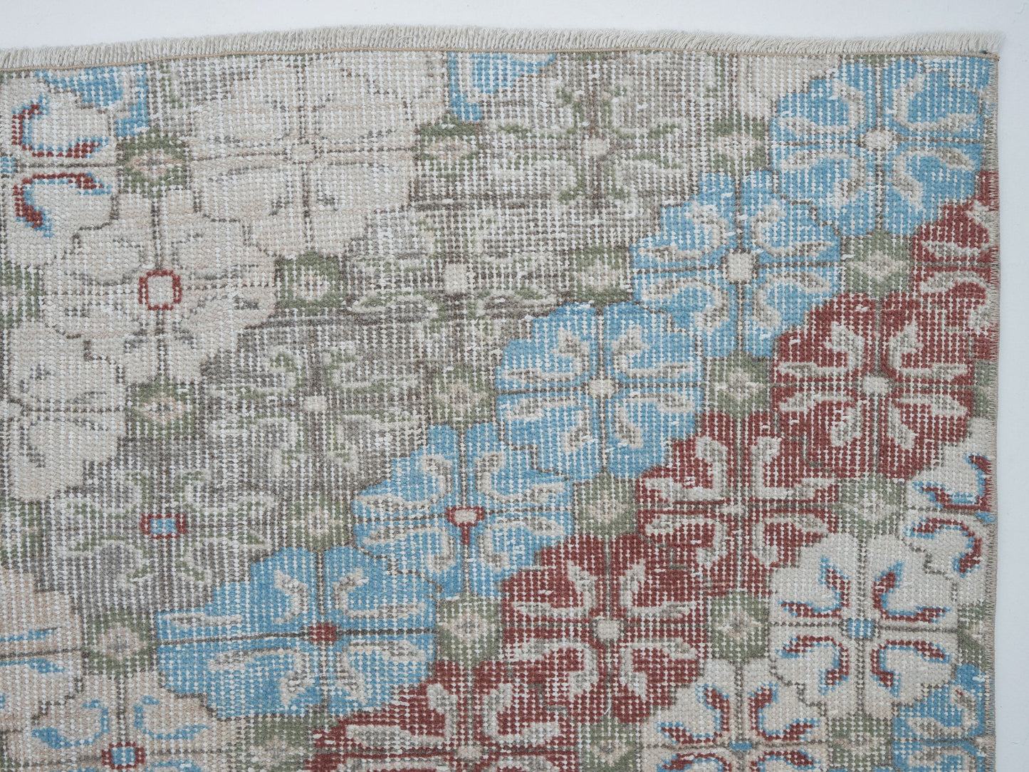 Oushak Vintage Rug, Turkish Handmade Area Rug, Neutral Muted Rug, Contemporary Decor, Turkey Rug, Oushak Carpet, Office Rug, Rug 4x7, 12451