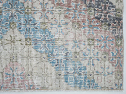 Oushak Vintage Rug, Turkish Handmade Area Rug, Neutral Muted Rug, Contemporary Decor, Turkey Rug, Oushak Carpet, Office Rug, Rug 4x7, 12451