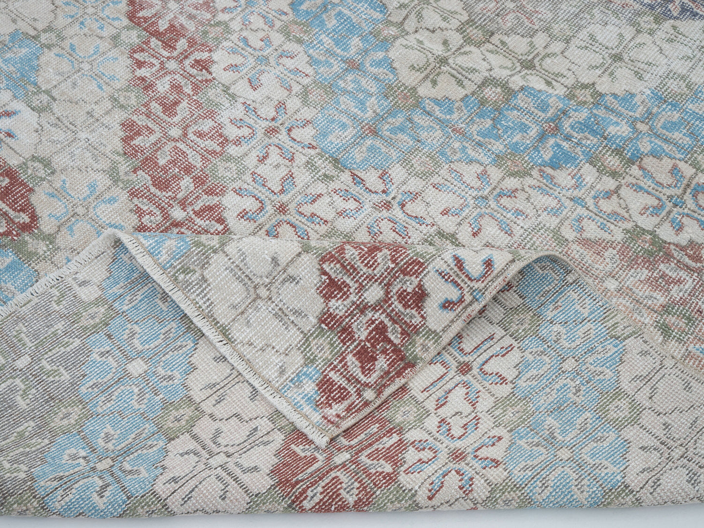 Oushak Vintage Rug, Turkish Handmade Area Rug, Neutral Muted Rug, Contemporary Decor, Turkey Rug, Oushak Carpet, Office Rug, Rug 4x7, 12451