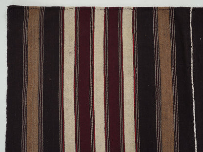 Turkish Vintage Kilim Rug, Handmade Antique Kilim Rug, Area Striped Kilim Rug, Living Room Rug, Kilim Rug 5x7, Goat Hair Rug, 12810