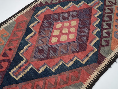 Rug Runner 3x15, Turkish Handmade Runner Rug, Vintage Runner, Oushak Faded Runner Rug, Anatolia Rug, Kilim Runner Rug, Bohemian Rug, 11329