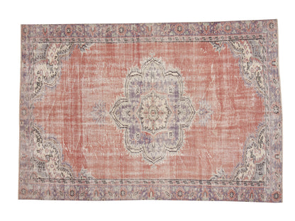 Vintage Handmade Area Rug, Turkish Oushak Antique Rug, Neutral Faded Rug, Living Room Rug, Turkey Rug, Bohemian Rug, Rug 6x8, 12115
