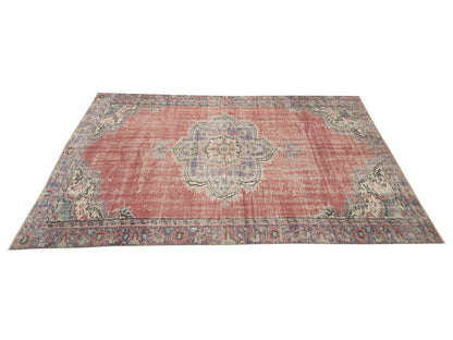 Vintage Handmade Area Rug, Turkish Oushak Antique Rug, Neutral Faded Rug, Living Room Rug, Turkey Rug, Bohemian Rug, Rug 6x8, 12115