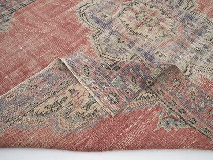 Vintage Handmade Area Rug, Turkish Oushak Antique Rug, Neutral Faded Rug, Living Room Rug, Turkey Rug, Bohemian Rug, Rug 6x8, 12115