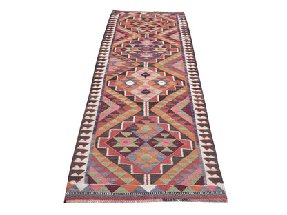 Vintage Runner, Ouhsak Runner, Handmade Runner Rug, Turkish Runner, Entryway Rug, Anatolia Rug, Kilim Runner Rug, Runner Rug 3x11, 11284