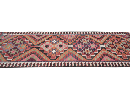 Vintage Runner, Ouhsak Runner, Handmade Runner Rug, Turkish Runner, Entryway Rug, Anatolia Rug, Kilim Runner Rug, Runner Rug 3x11, 11284