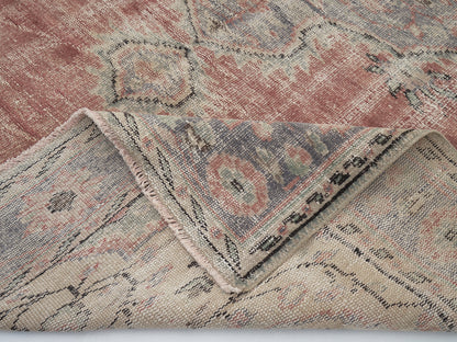 Vintage Oushak Rug, Turkish Handmade Rug, Area Antique Rug, Anatolia Rug, Kid Room Rug, Neutral Faded Rug, Bohemian Rug, Rug 6x9, 12137