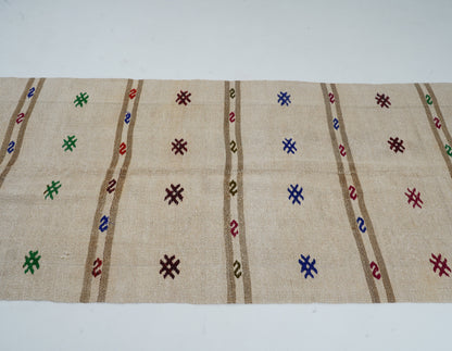 Runner Rug 4x13, Handmade Runner Rug, Vintage Runner, Turkish Runner, Kitchen Runner, Scandinavian Rug, Neutral Rug, Rug Runner, 12884