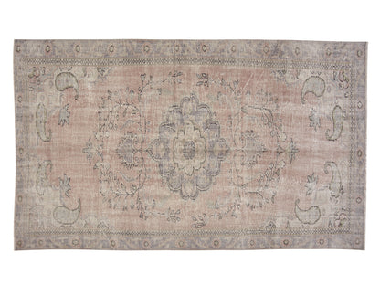 Turkish Vintage Rug, Oushak Area Rug, Handmade Faded Rug, Neutral Floor Rug, Kid Room Rug, Turkey Rug, Vintage Carpet, Rug 6x10, 12132