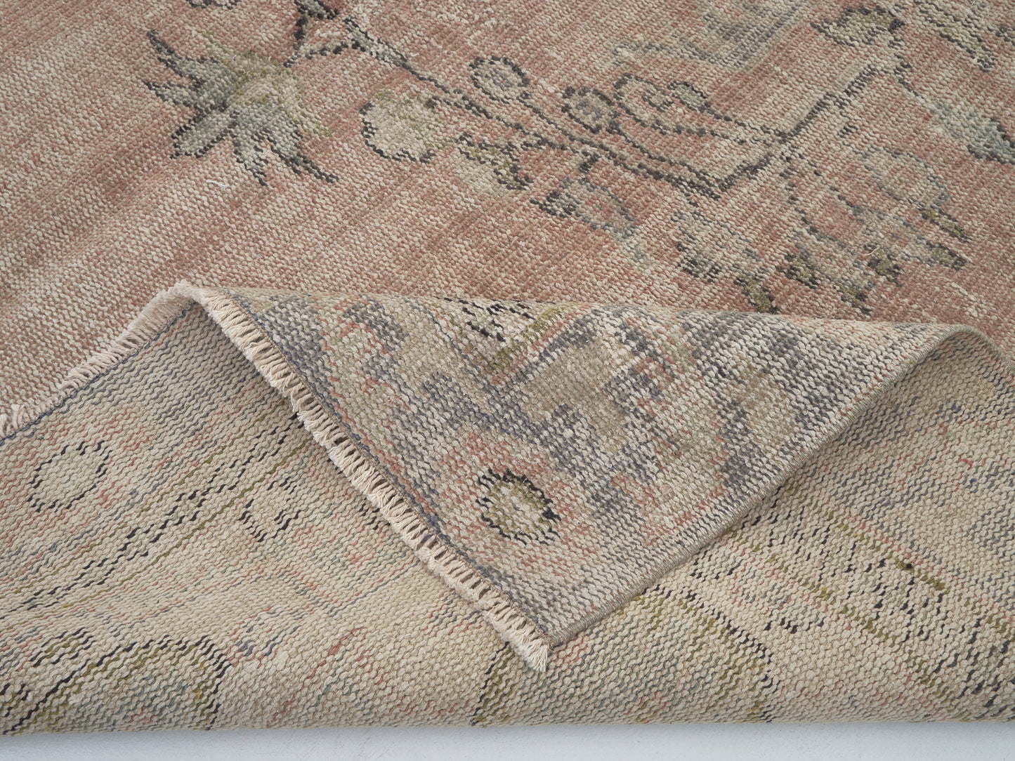 Turkish Vintage Rug, Oushak Area Rug, Handmade Faded Rug, Neutral Floor Rug, Kid Room Rug, Turkey Rug, Vintage Carpet, Rug 6x10, 12132