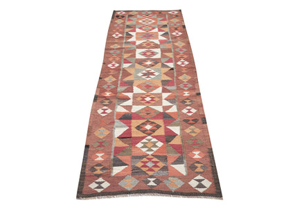 Runner Rug 3x10, Oushak Vintage Runner Rug, Turkish Antique Runner Rug, Handmade Eclectic Runner Rug, Hallway Runner, Bohemian Rug, 11289