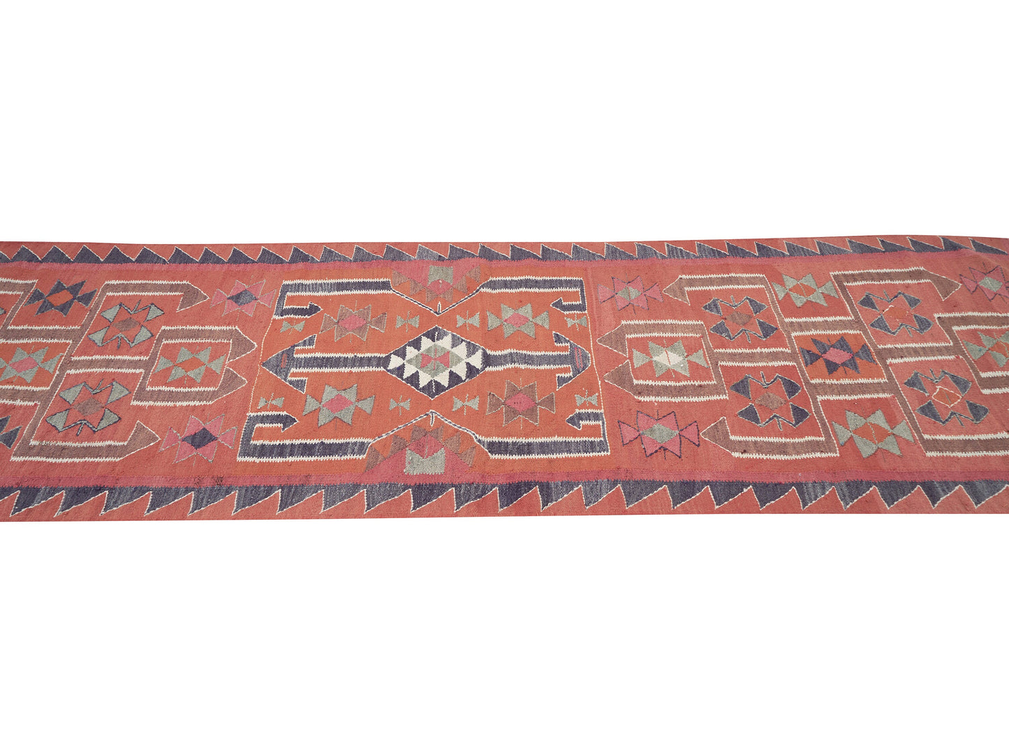 Kilim Runner Rug, Turkish Vintage Runner Rug, Handmade Runner Rug, Oushak Eclectic Rug, Anatolia Rug, Kitchen Runner, Runner Rug 3x11, 11288