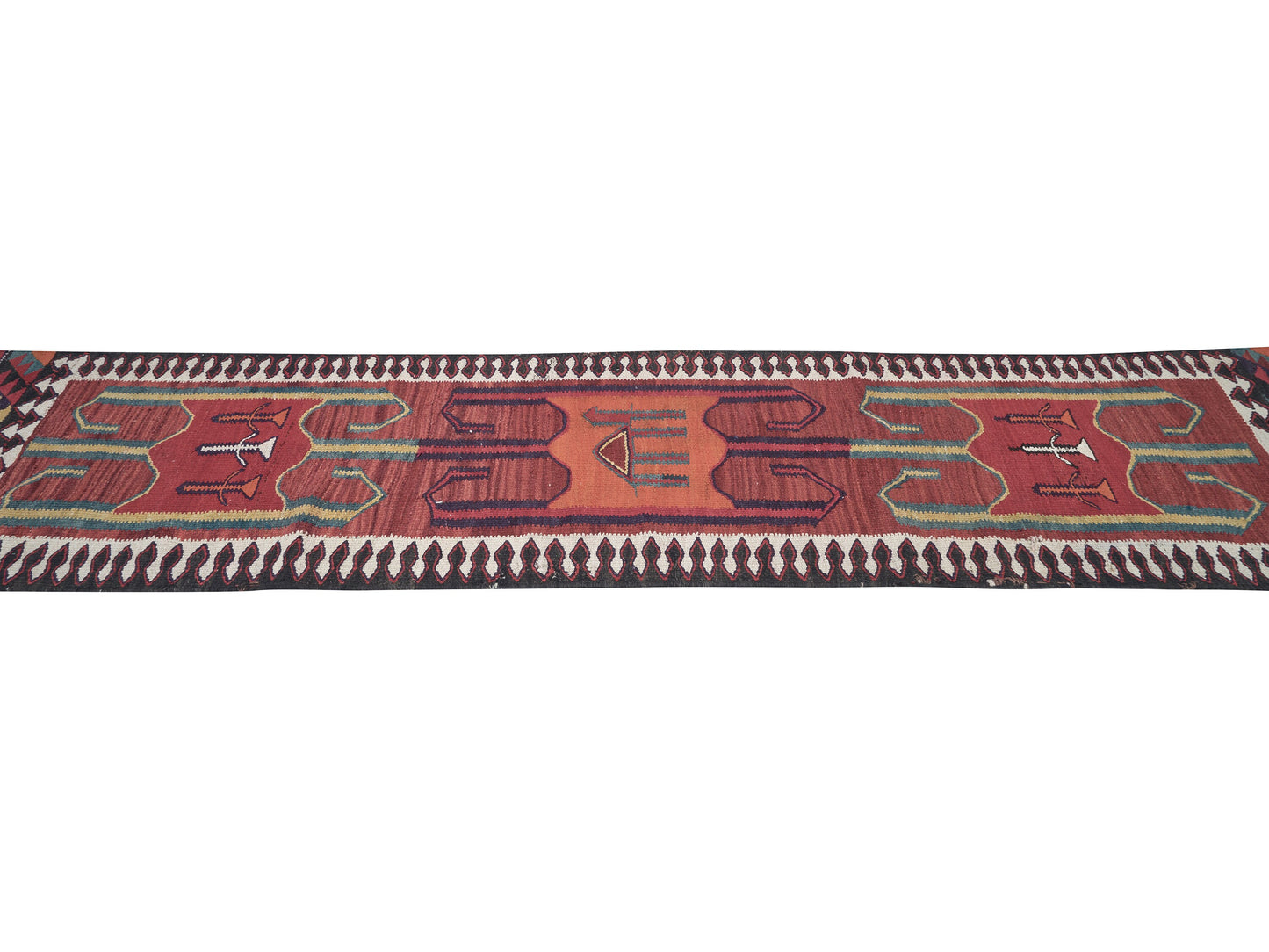 Oushak Handmade Runner Rug, Turkish Antique Runner Rug, Vintage Eclectic Runner Rug, Bohemian Rug, Kilim Runner Rug, Runner Rug 3x11, 11279