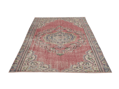 Turkish Vintage Rug, Oushak Handmade Rug, Area Eclectic Rug, Anatolia Rug, Bohemian Rug, Living Room Rug, Turkish Carpet, Rug 5x8, 12038