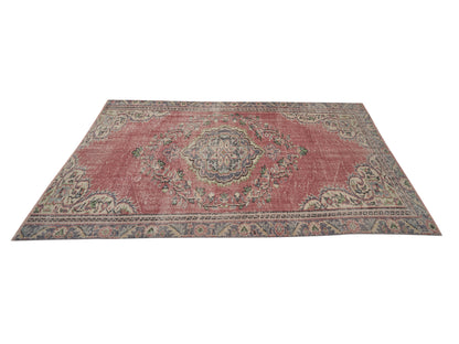 Turkish Vintage Rug, Oushak Handmade Rug, Area Eclectic Rug, Anatolia Rug, Bohemian Rug, Living Room Rug, Turkish Carpet, Rug 5x8, 12038