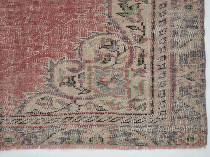 Turkish Vintage Rug, Oushak Handmade Rug, Area Eclectic Rug, Anatolia Rug, Bohemian Rug, Living Room Rug, Turkish Carpet, Rug 5x8, 12038