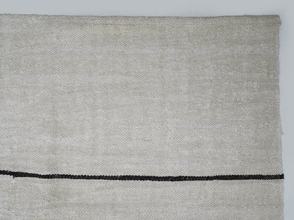 Turkish Vintage Kilim Rug, Handmade Striped Kilim Rug, Area Kilim Rug, White Hemp Rug, Oversize Rug, Large Rug, Kilim Rug 9x13, 12809