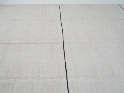 Turkish Vintage Kilim Rug, Handmade Striped Kilim Rug, Area Kilim Rug, White Hemp Rug, Oversize Rug, Large Rug, Kilim Rug 9x13, 12809