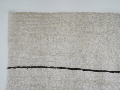 Turkish Vintage Kilim Rug, Handmade Striped Kilim Rug, Area Kilim Rug, White Hemp Rug, Oversize Rug, Large Rug, Kilim Rug 9x13, 12809